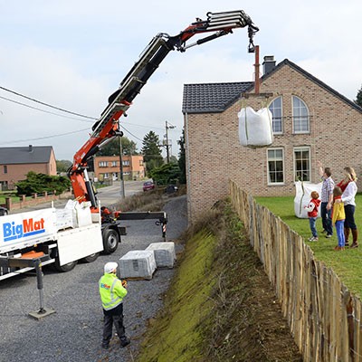 Livraison avec grue en Big Bag ou en vrac